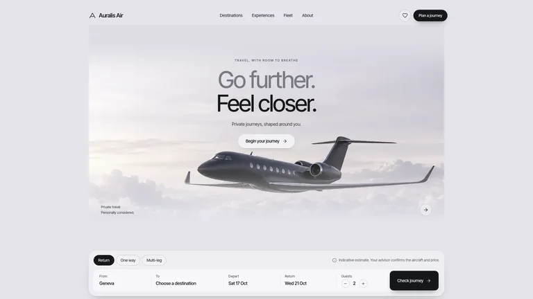 Cloud Jet Travel Landing result preview