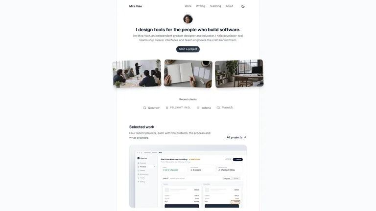 Editorial Dev Portfolio result preview