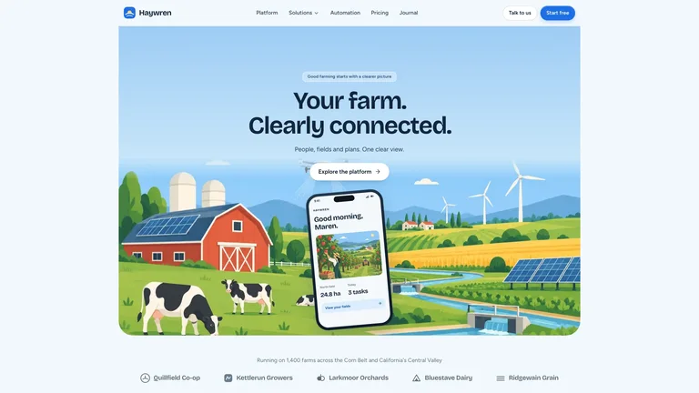 Illustrated Agritech App Landing result preview