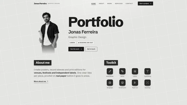 Mono Designer Portfolio result preview